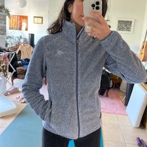 North face furry fleece jacket blue